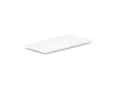 A cut-out of the white disposable filter for a ResMed sleep therapy device.